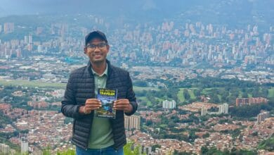 Saurabh Gupta holding An Indian Traveler in Medellín, Colombia